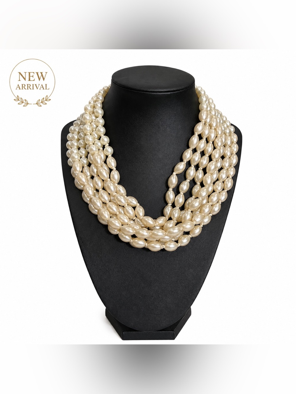 🤍 BCBG Multi-Strand Faux Pearl Statement Necklace 🤍